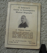 Vintage 1921 Booklet G Schirmer Course in Contemporary Musical Biography - $17.82