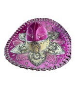 Pink Elaborate Genuine Mexico &amp; Silver Mexican Sombrero Hat 6 3/4 Yepez ... - $46.74