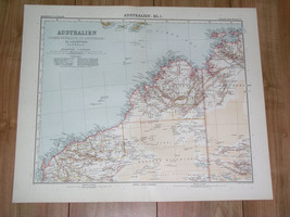 1912 Antique Map Of North West Australia Kimberley Pilbara Darwin - £21.10 GBP