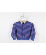 Vintage 70s Streetwear Boys Medium 4T 5T Terry Cloth Striped Collared Sw... - $47.45 CAD