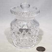 Waterford Crystal Lismore 4.75&quot; Biscuit Barrel Jar w Lid Spoon Slot Honey JamJar - £50.30 GBP