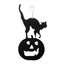 Halloween Black Cat on Pumpkin Made in USA - £24.23 GBP