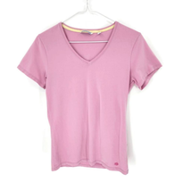 Southern Tide Womens T-Shirt Pink Short Sleeve V Neck Stretch Cotton Ble... - £11.06 GBP