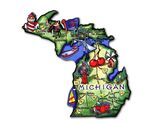 Michigan The Great Lakes State Artwood Jumbo Fridge Magnet - $8.49