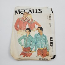 Vtg McCall &#39;s Carefree Sewing Pattern UnCut 6383 Men&#39;s Shirt Size 42 Nec... - $6.89