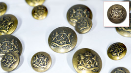 Set of Die Cast Metal Blazer Buttons B005NR Bronze Colour Set 3L/7S ø23mm, ø15mm - £14.11 GBP