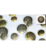 Set of Die Cast Metal Blazer Buttons B005NR Bronze Colour Set 3L/7S ø23m... - £14.08 GBP