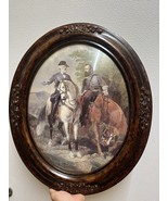 Framed Vtg Print &quot;The Last Meeting&quot; Robert E Lee, Stonewall Jackson 25x2... - $337.02 CAD