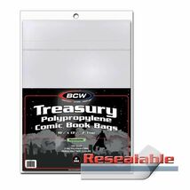 1 pack of 100 BCW Resealable Treasury Comic Book Bags - $21.54
