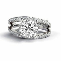 Round Cut 2.40Ct Simulated Diamond 925 Sterling Silver Engagement Ring Size 8.5 - £111.15 GBP