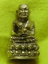 Thai Buddha mini amulet lp tuad thuad legend magical monk who step to un-salt th - £23.16 GBP