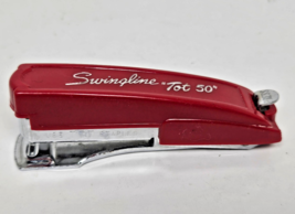 Vintage Swingline Tot 50 Mini 3" Red Stapler Miniature - $9.89