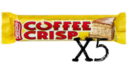 5 Coffee Crisp Chocolate Bars Full Size 50g Each NESTLE Canada FRESH DEL... - £11.07 GBP