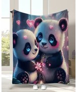 Cartoon Heart Panda 3D Throw Blanket. 50”x60”. Ultra Soft. NWT. - $34.64