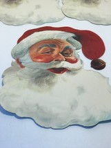 3 Christmas Santa Claus Holiday Window Decorations VTG Cleo Die Cut Gibson READ - £11.93 GBP