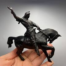 Vintage Cast Iron Horse Rider Figurine Warrior on Horse Decorative Sculp... - $250.00