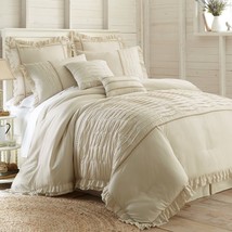 Beautiful 8-piece Comforter Set Luxurious Modern Shabby Chic Pin Tuck Bedding - £89.50 GBP
