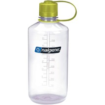 Nalgene Sustain 32oz Narrow Mouth Bottle (Clear w/ Green Cap) Recycled Reusable - £12.38 GBP