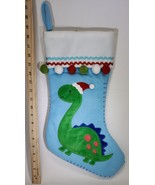 Santa Dinosaur Felt Christmas Stocking With Pom Pom - $398.76 MXN