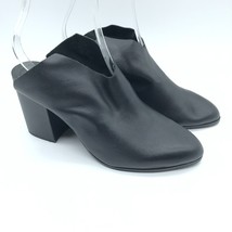 Kelsi Dagger Womens Mules Block Heel Leather Slip On Pointed Toe Black S... - $33.68
