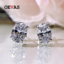 100% 925 Sterling Silver 5*7Oval High Carbon diamond Stud Earrings For Women Spa - £28.33 GBP