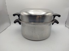 Amway Queen 18/8 Stainless Steel 3 Ply 6 Qt Stock Pot Domed Lid USA - $33.65