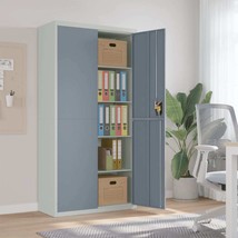 File Cabinet Light Grey and Dark Grey 90x40x180 cm Steel - £162.87 GBP