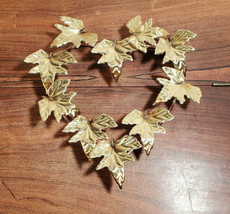 Vintage Homco Brass Leaf Leaves Heart Shaped Wall Hanging Home Decor - $14.80