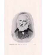 Vintage 8 x 5.5&quot; Print Brown&#39;s Famous Pictures - Henry W. Longfellow - N... - $4.00