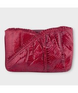 VINTAGE 1980s Palizzio Nordstrom Red Snakeskin Purse Clutch or Shoulder Bag - £29.85 GBP