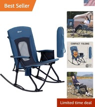 Durable Oversized Rocking Chair for Camping - Portable with Cup Holder &amp;... - $131.99