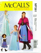 McCalls MP381 7000 FROZEN Dress Anna Elsa pattern Winter Princess UNCUT 2 sizes - $13.99