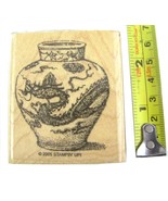 Chinese Dragon Vase Rubber Stamp Oriental Stampin Up! 2005 Wood Mounted ... - £9.33 GBP