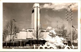 Vtg Postcard RPPC New York Worlds Fair Goodrich Building &amp; Statue UNP - £4.84 GBP