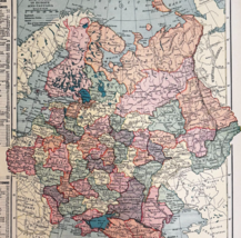 1917 Russia WW1 Era Map Atlas Of The World Antique Asia Continent DWUU1B - $736.23 MXN