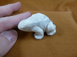 (Y-FRO-584) FROG WHITE GRAY stone gemstone CARVING figurine I love littl... - £11.02 GBP