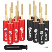 GearIT Flex Pin Banana Plugs for Speaker Wire (6 Pairs, 12 Pieces), Spea... - $35.99