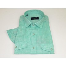 Men's Ciazzo Turkey 100% Linen Breathable Shirt Short Sleeves #Linen 63 Green image 5