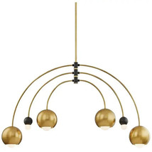 1950&#39;s Mid Century Brass Stilnovo Light Chandeliers 6 Light Pendant Fixt... - $356.25
