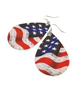 Faux Leather Patriotic Red White And BlueTeardrop-shaped Earrings fourth... - $302.85 MXN