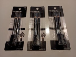 NEW CoverGirl Easy Breezy Brow Fill + Define Eyebrow Pencil LOT OF 3 - Black 500 - £10.38 GBP