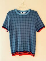 TOPMAN Sz M Blue Check Tipping Sweater Knit Shirt Stretch Short Sleeve ... - €22,42 EUR TOPMAN Sz M Blue Check Tipping Sweater Knit Shirt Stretch Short Sleeve ... - €22,42 EUR