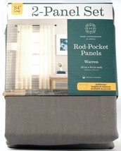 1 Ct Home Expressions 84" 2 Rod Pocket Panel Set Warren 40in x 84in Warsaw Gray image 1