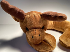 Adorable Raindeer Plush Neck Pillow Gold / Brown With Tail Too Cute And Fun - £7.25 GBP