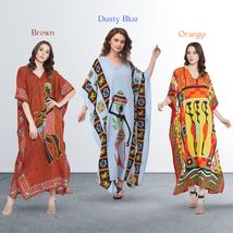 Tribal Printed Polyester Plus Size Kaftan Dress for Women by Gypsie Blu - £13.42 GBP