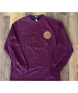 Santa Cruz Skateboard Long Sleeve Maroon Tshirt Men Unisex Medium EUC - $23.09 CAD