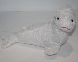 A Mart Baby Seal White Thin Plush 10&quot; Stuffed Animal Soft Toy Sewn Eyes ... - $11.77