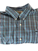 DULUTH TRADING Mens Blue Plaid Shirt Long Sleeve Magna Ready XL - $376.14 MXN
