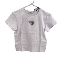 Daisy Street White Tee Floral Patch Size XS New - £18.49 GBP