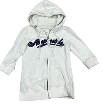 Aeropostale Girls White Hoodie Purple Print Zip Up Jacket Size Small - $19.20